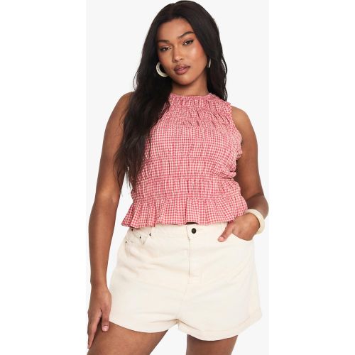 Grande Taille - Top Péplum Froncé - 44 - boohoo - Modalova