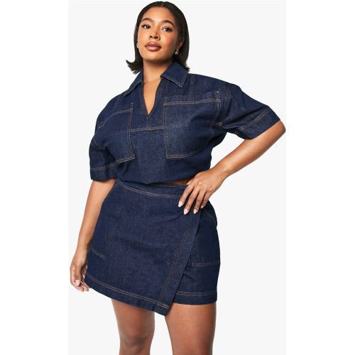 Grande Taille - Jupe-Short En Jean - 44 - boohoo - Modalova