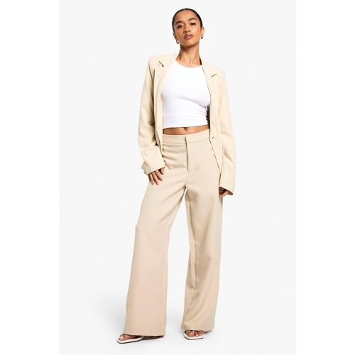 Petite" - Pantalon Large Texturé - Blanc Écru - 34, Blanc Écru - boohoo - Modalova