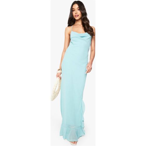 Robe Longue En Mousseline De Soie À Col Bénitier - 36 - boohoo - Modalova
