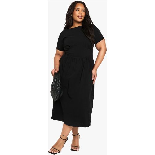 Grande Taille - Robe Mi-Longue Froncée - 44 - boohoo - Modalova