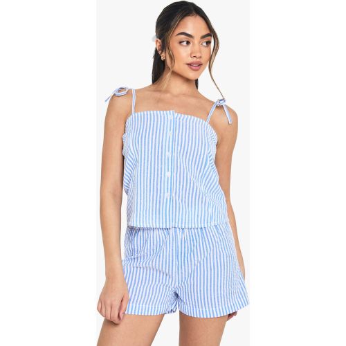 Ensemble De Pyjama Avec Débardeur Boutonné Et Short - 34 - boohoo - Modalova