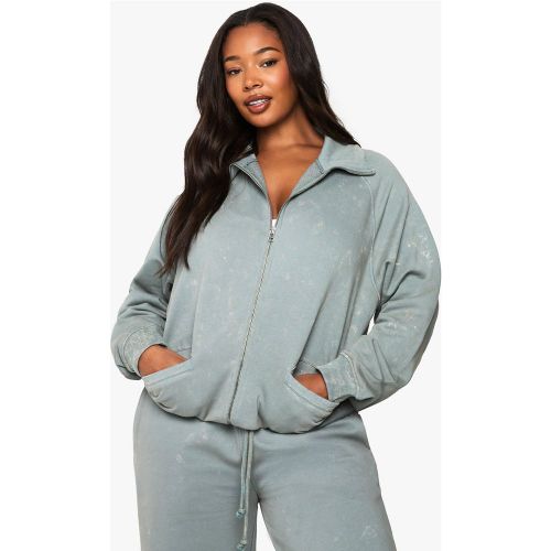 Grande Taille - Bomber Délavé - 44 - boohoo - Modalova