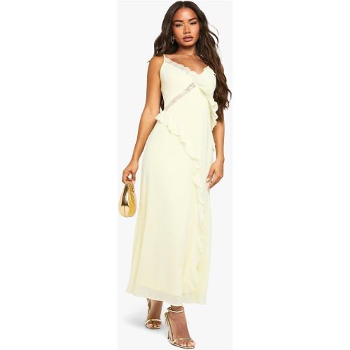 Robe Mi-Longue À Volants Et Dentelle - 36 - boohoo - Modalova