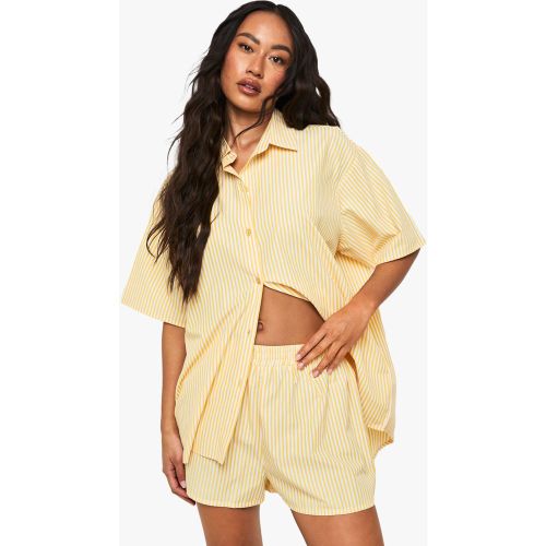 Short De Pyjama Rayé En Coton - 34 - boohoo - Modalova