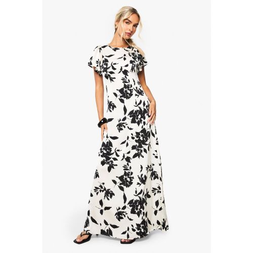 Robe Longue Fleurie À Manches Larges - 36 - boohoo - Modalova