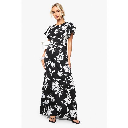 Robe Longue Fleurie À Manches Larges - 36 - boohoo - Modalova
