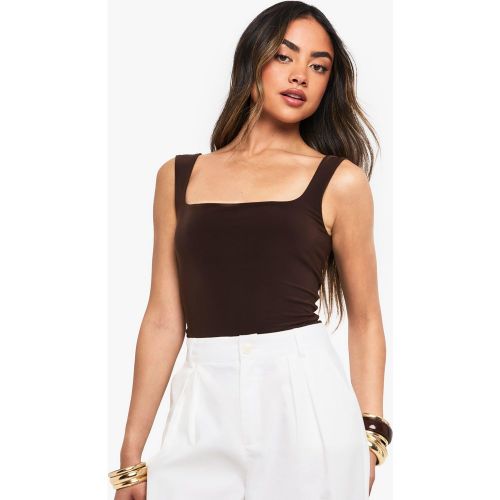 Crop Top Moulant À Col Carré - 36 - boohoo - Modalova