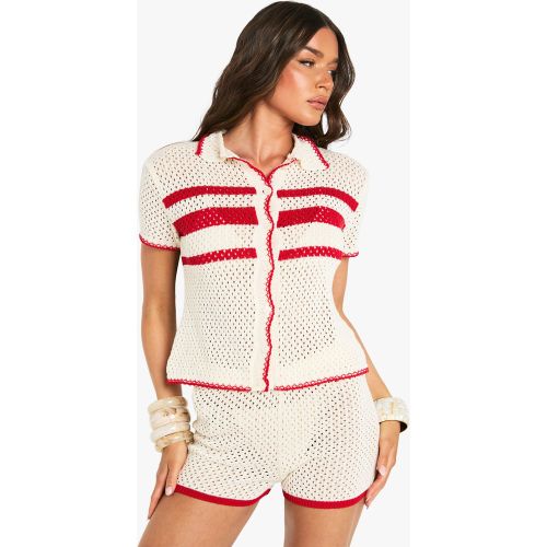 Ensemble En Crochet Avec Top En Maille Et Mini Short - S - boohoo - Modalova