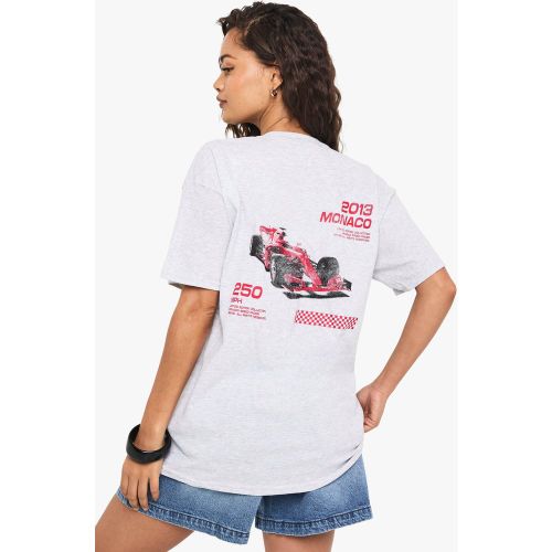 T-Shirt Oversize À Imprimé Voiture De Course - L - boohoo - Modalova