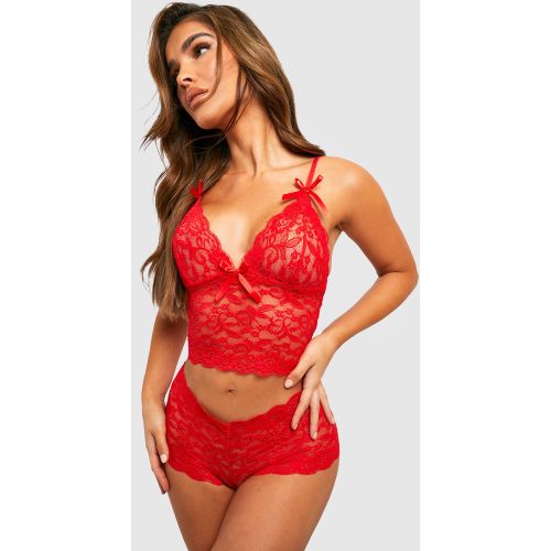 Saint-Valentin - Brassière Et Short En Dentelle - 36 - boohoo - Modalova