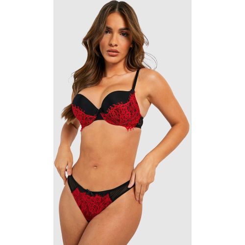 Saint-Valentin - Soutien-Gorge Super Push-Up À Dentelle Frangée - 32C - boohoo - Modalova