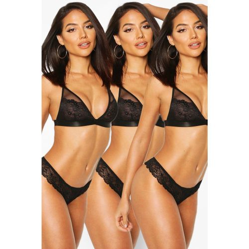 Lot De 3 Strings En Dentelle - S - boohoo - Modalova