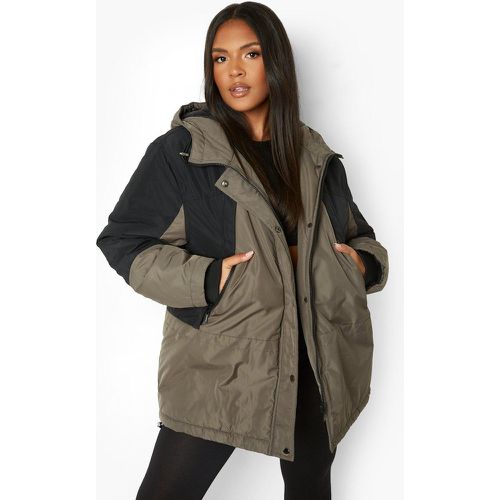 Grande Taille - Parka À Empiècements Contrastants - 44 - boohoo - Modalova