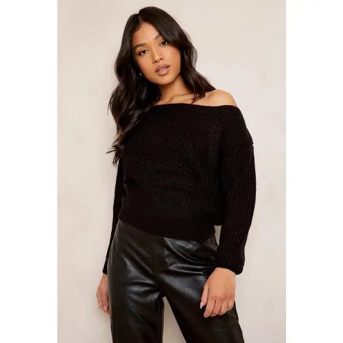 Petite" - Pull Court En Maille À Découpe - S - boohoo - Modalova