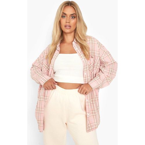 Grande Taille - Chemise Oversize À Carreaux - 44 - boohoo - Modalova