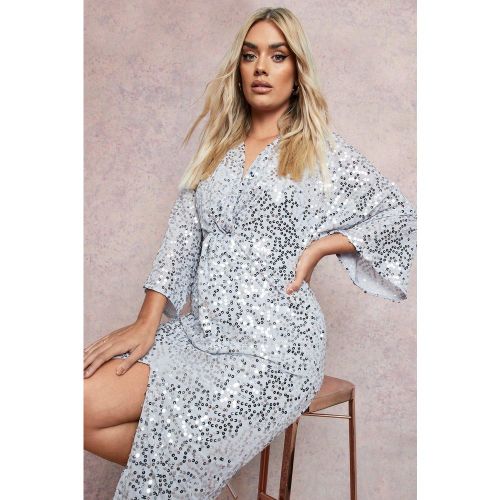 Grande Taille - Robe Mi-Longue Torsadée À Paillettes - 48 - boohoo - Modalova