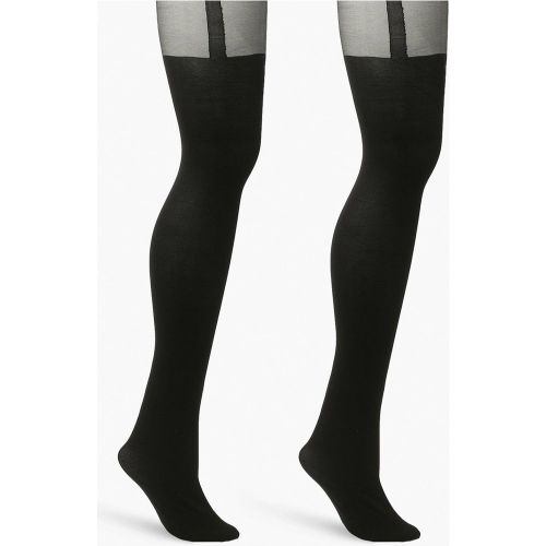 Grande Taille - Lot De 2 Collants Effet Porte-Jarretelles - 16/18 - boohoo - Modalova