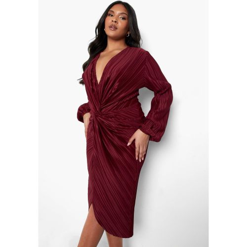 Grande Taille - Robe Mi-Longue Effet Plissé - 44 - boohoo - Modalova