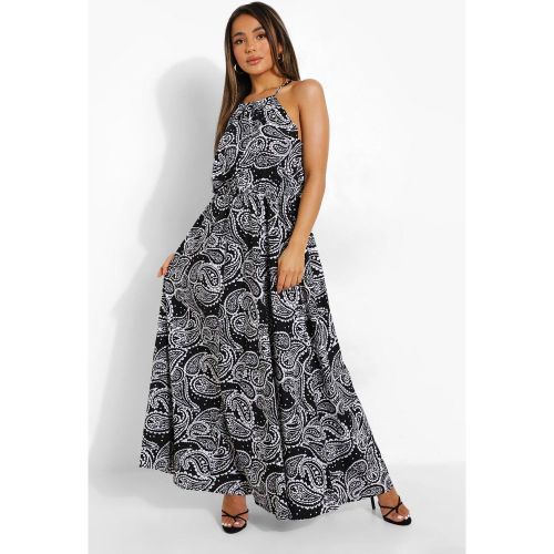 Petite" - Robe Longue Dos Nu À Imprimé Cachemire - 40 - boohoo - Modalova