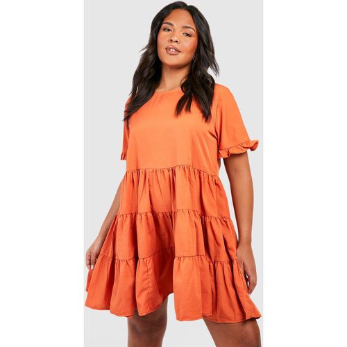 Grande Taille - Robe Babydoll Effet Tissé - Épices - 46, Épices - boohoo - Modalova