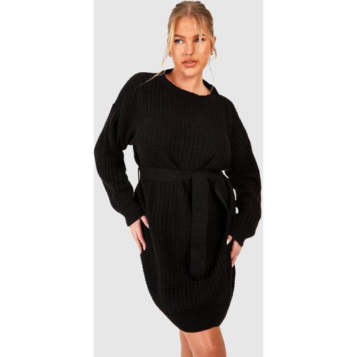 Grande Taille - Robe Pull En Maille Gaufrée - 44-46 - boohoo - Modalova