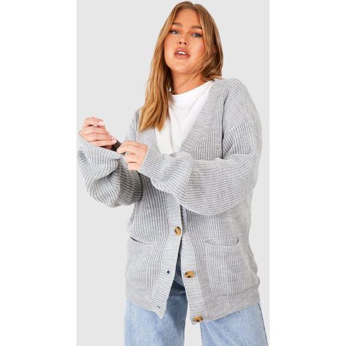 Grande Taille - Cardigan Oversize Avec Fermeture À Boutons - 44-46 - boohoo - Modalova