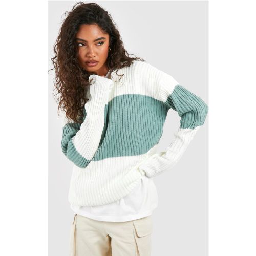 Tall" - Pull Color Block En Maille - Xl - boohoo - Modalova