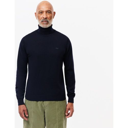Pull à col roulé en laine mérinos unie Taille S - Lacoste - Modalova
