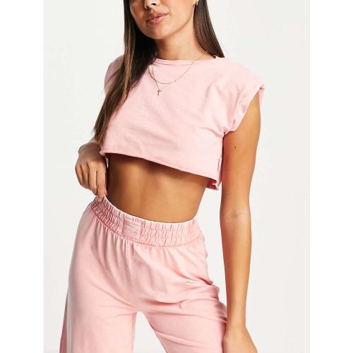 Crop top avec détail à bords bruts en coton biologique délavé à l'acide - Chelsea Peers - Modalova
