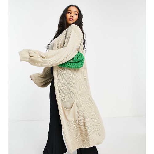 I Saw It First Plus - Gilet long à manches volumineuses - Taupe - I Saw It First Curve - Modalova
