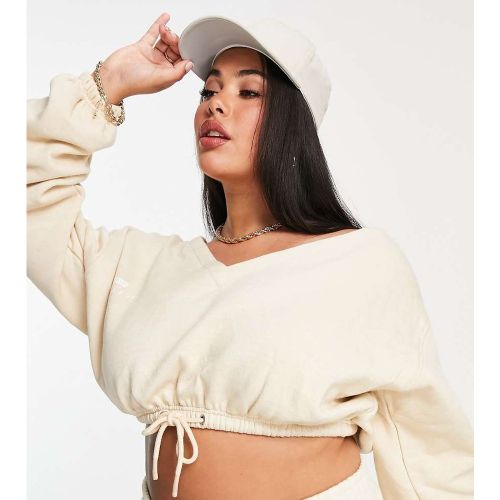 X Amber Gill - Crop top à épaules dénudées et motif - Babeurre - Public Desire Curve - Modalova