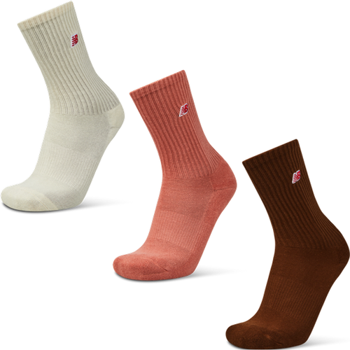 Crew 3 Pack Unisexe Chaussettes - Marron - Taille: 35-38 - Coton - Foot Locker - New Balance - Modalova