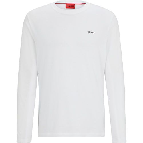 T-shirt à manches longues en jersey de coton à logo imprimé - HUGO - Modalova