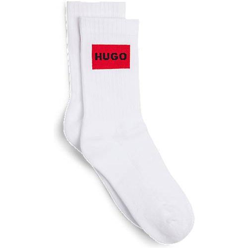 Lot de deux paires de chaussettes courtes côtelées à étiquette logo - HUGO - Modalova