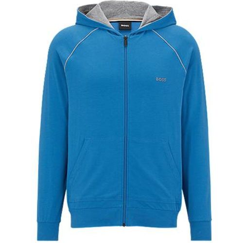 Veste d’intérieur en coton stretch à capuche et logo brodé - Boss - Modalova