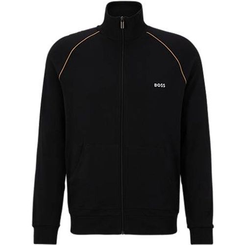 Veste zippée en coton stretch à logo brodé - Boss - Modalova