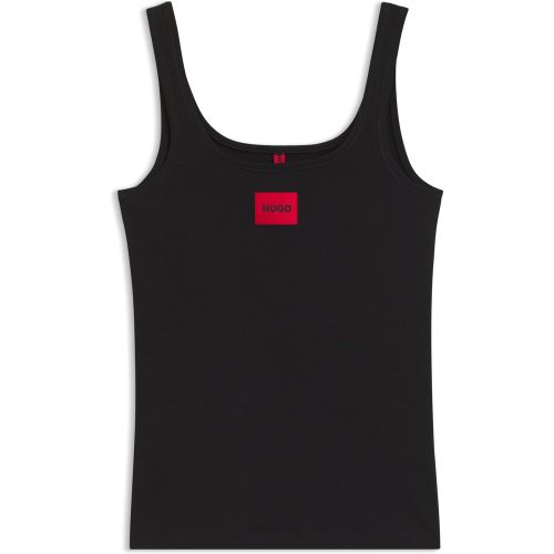 Débardeur en coton stretch avec logo rouge - HUGO - Modalova