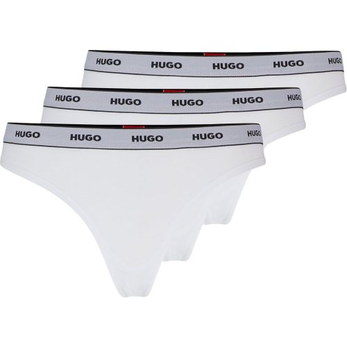 Lot de trois strings en coton stretch - HUGO - Modalova