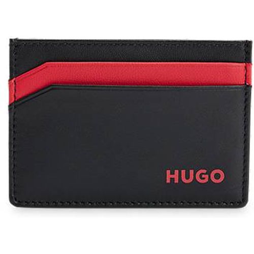 Porte-cartes en cuir avec logo embossé - HUGO - Modalova