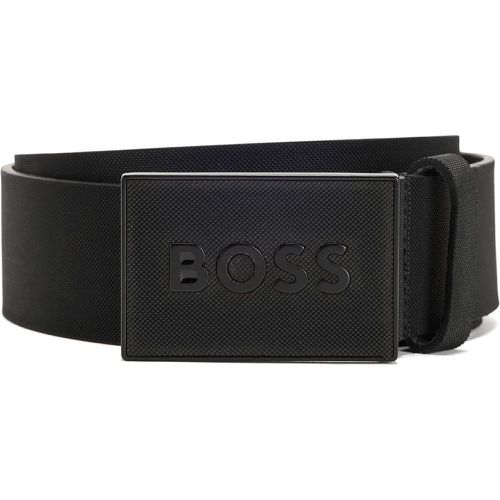 Ceinture en cuir italien avec boucle plate texturée - Boss - Modalova