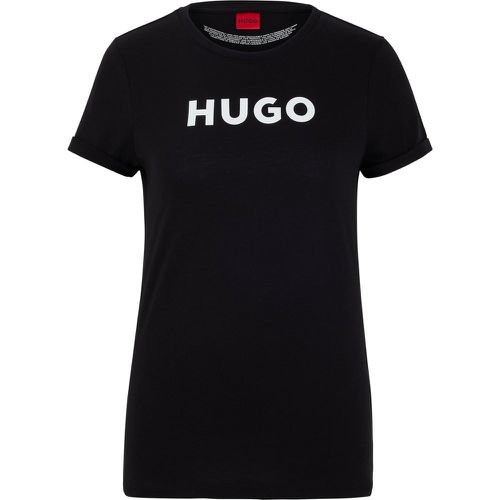 T-shirt Slim Fit en jersey de coton à logo - HUGO - Modalova