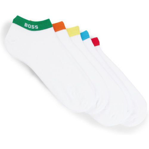 Lot de cinq paires de chaussettes basses mixtes à bordure logotée - Boss - Modalova