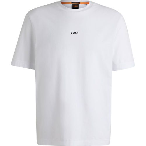 T-shirt Relaxed Fit en coton stretch, à logo imprimé - Boss - Modalova