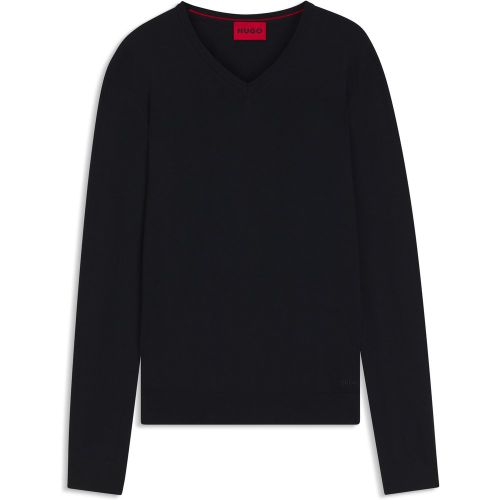 Pull à col V en laine vierge - HUGO - Modalova