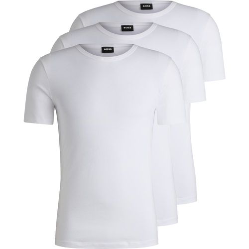 Lot de deux t-shirts sous-vêtements en coton stretch avec logo - Boss - Modalova