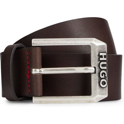 Ceinture en cuir avec boucle logotée - HUGO - Modalova