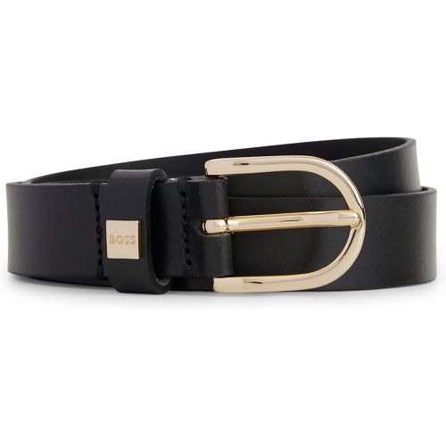 Ceinture en cuir italien avec boucle dorée - Boss - Modalova