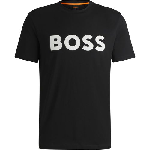 T-shirt en jersey de coton avec logo imprimé en gomme - Boss - Modalova