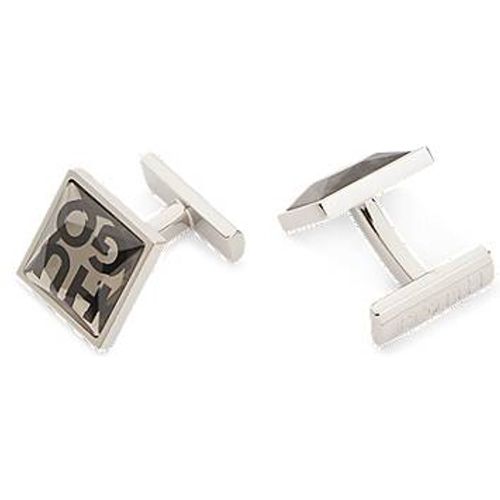 Boutons de manchette à facettes avec logo revisité - HUGO - Modalova